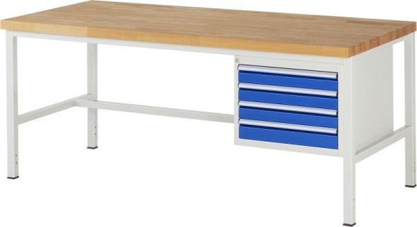 RAU Werkbank Serie 8000 - Modell 8133, B2000 x T900 x H840-1040 mm, 13-8133A1-209B4H.11