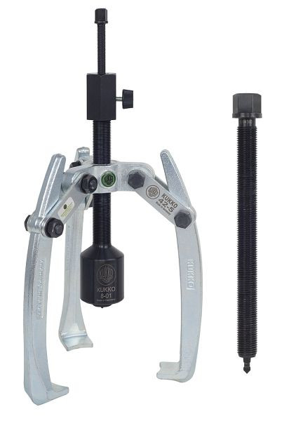 KUKKO 3-armiger Abzieher mit langer Hydraulikspindel (inklusive mechanischer Spindel), Spannweite außen: 180 mm, 42-5-B