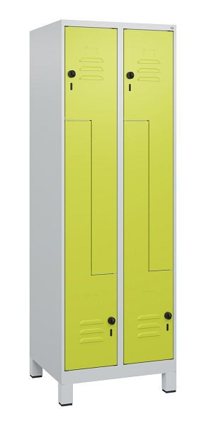 C+P Z-Spind Classic PLUS, Füße, 4 Abteile, 1800x600x500mm, 7035/0024, Drehriegel, 0800137-204 S10010