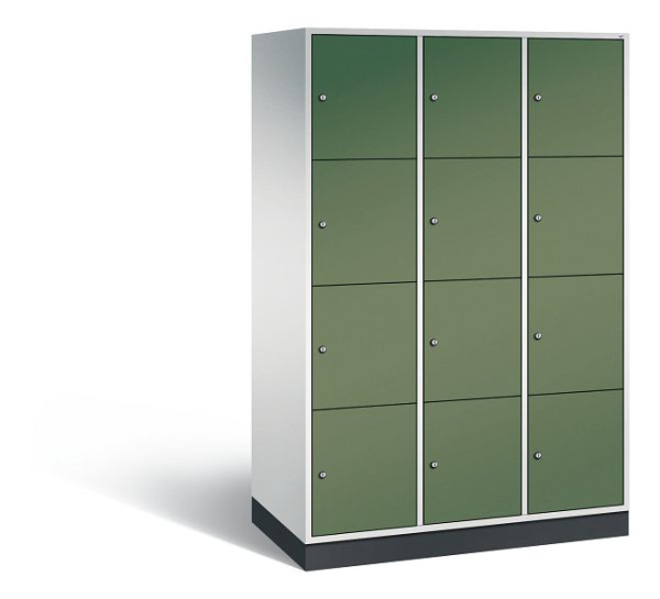 C+P XL-Schließfachschrank Intro, 12 Fächer, H1950B1220T590 mm, Grau/Resedagrün, 8470-303 S10114