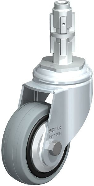 Blickle LKRA-VPA 80G-11-FA-E13 Apparate-Lenkrolle mit Expander, Vollgummi, Grau, 750881