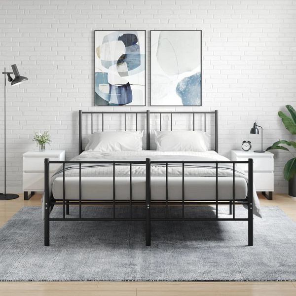vidaXL Nachttische 2 Stück Hochglanz-Weiß 40x35x50 cm Holzwerkstoff, 830689