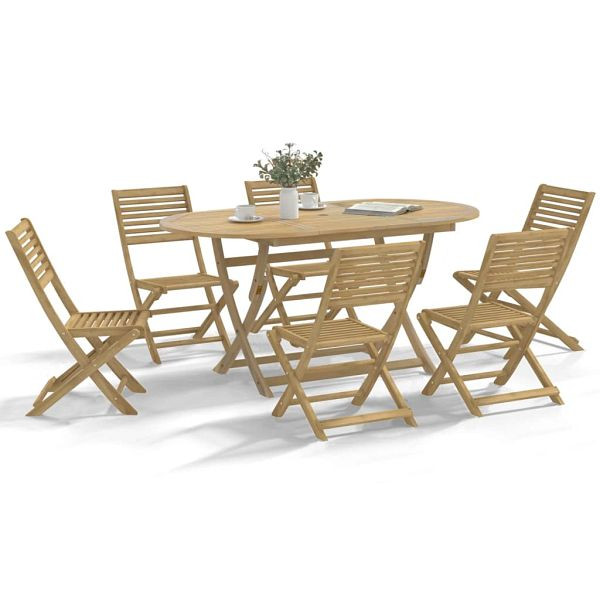 vidaXL 7-teilig Garten-Essgruppe Massivholz Akazie, 3295005