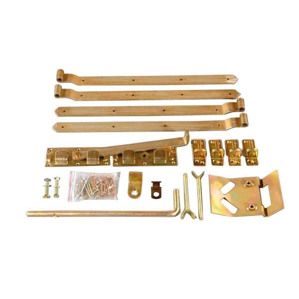 T&J Doppeltor-Beschlag, gelb verzinkt, verzinkt, kartonverpackt, Überwurfbeschlag, für Torbreiten bis 3 m, 17622