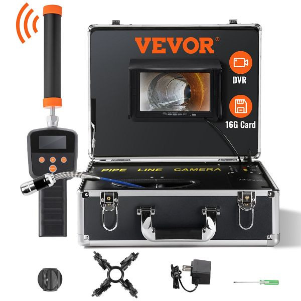 VEVOR 7" Rohrkamera 30m Industrie Inspektionskamera 1000TVL Endoskop Kanalkamera 16GB SD-Karte, DDWKXSGDNK730R9OPV2