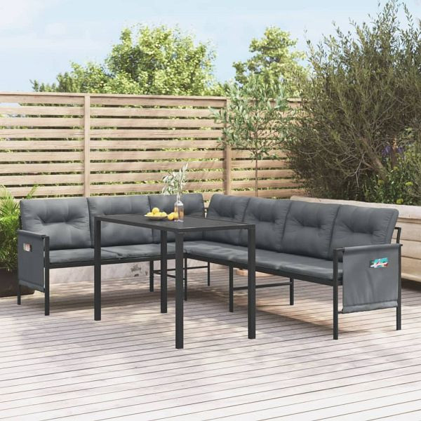 vidaXL 2-tlg. Garten-Essgruppe Anthrazit Stahl, 3187260
