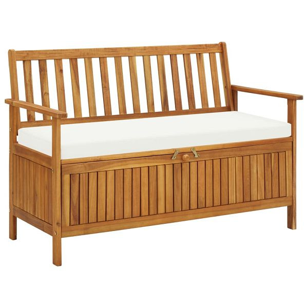 vidaXL Garten Aufbewahrungsbank Akazienholz Massiv 120 x 63 x 84 cm, 44126
