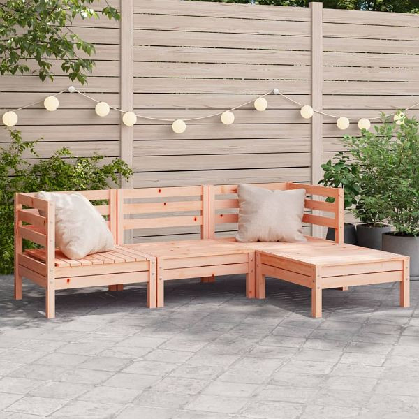 vidaXL Gartensofa 3-Sitzer mit Hocker Massivholz Douglasie, 838059