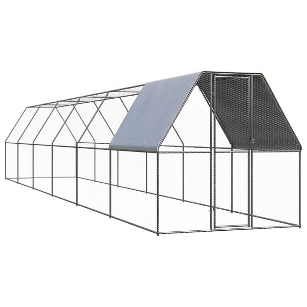 vidaXL Outdoor-Hühnerkäfig 2x12x2 m Verzinkter Stahl, 3089323