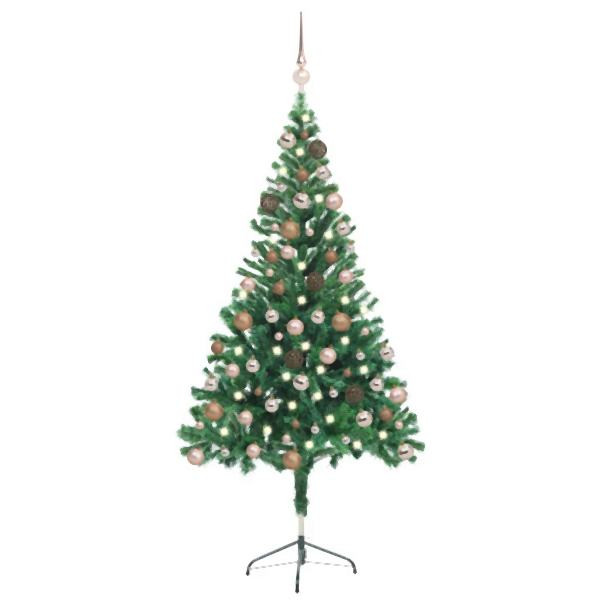 vidaXL Künstlicher Weihnachtsbaum Beleuchtung Kugeln 150cm 380 Zweige, 3077574
