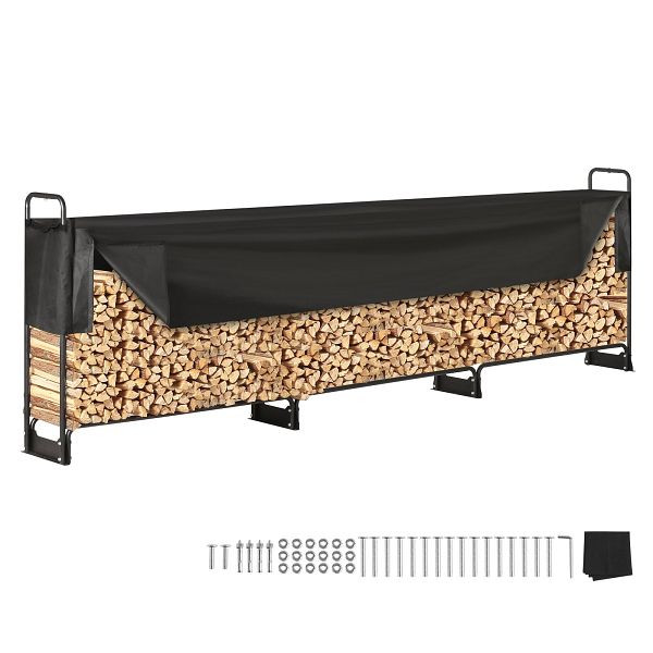 VEVOR Kaminholzregal Metall 386 x 36 x 117 cm Brennholzregal Stahlrahmen, DCJPSYGNJB152FGMBV0