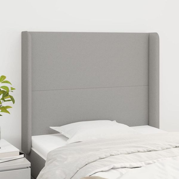 vidaXL Kopfteil mit Ohren Hellgrau 83x16x118/128 cm Stoff, 3119274