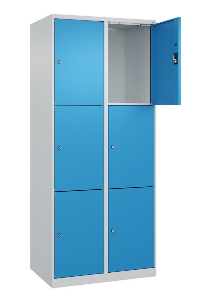 C+P Schließfachschrank Evolo PLUS, 6 Fächer, 1850x800x500mm, 7035/5012, 049000-223 S10007