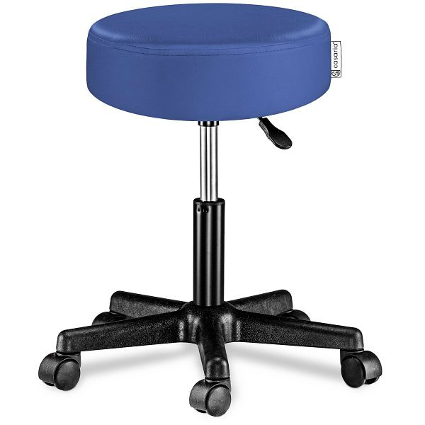 casaria Rollhocker Kunstleder Blau 360° drehbar, 105289