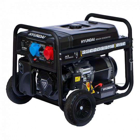 HYUNDAI Benzin-Generator, 7,7 kW, 230 V (32 A) und 400 V, HY8500LEK-T