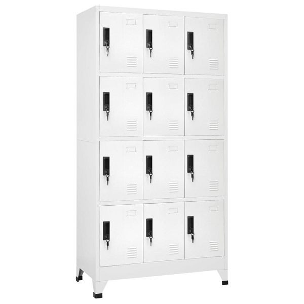 vidaXL Schließfachschrank Weiß 90x45x180 cm Stahl, 339812