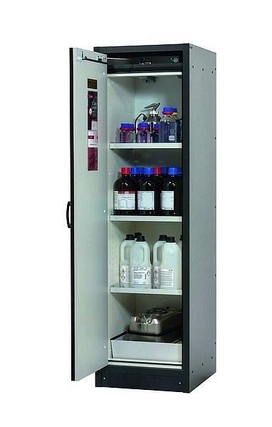 asecos Sicherheitsschrank Q-CLASSIC-30, Q30.195.056 in lichtgrau RAL 7035 mit 3x Fachboden (Stahlblech), 31002-061-30076