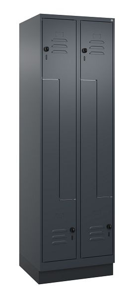 C+P Z-Spind Classic PLUS, C Z-Spind, Classic PLUS, Sockel, 4 Abteile, 1950x600x500mm, 7016/7016, Drehriegel, 080023-204 S10012