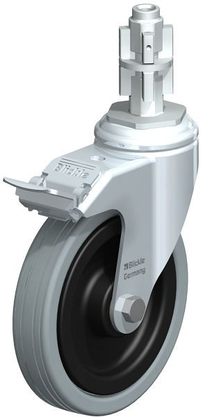 Blickle LKRA-VPA 125K-11-FI-E14 Apparate-Lenkrolle mit Expander & Feststeller, Vollgummi, Grau, 308650