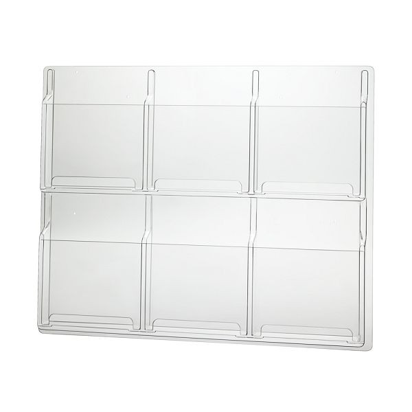 VKF Renzel Prospektspender / Wandmagazin / Wandprospekthalter „Delux“, 6-fach, DIN A4, 67.0039.3