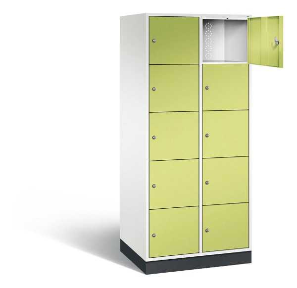 C+P XL-Schließfachschrank Intro, H1950xB820xT590mm, Farbe: Verkehrsweiß / Viridingrün, 8570-203 S10046
