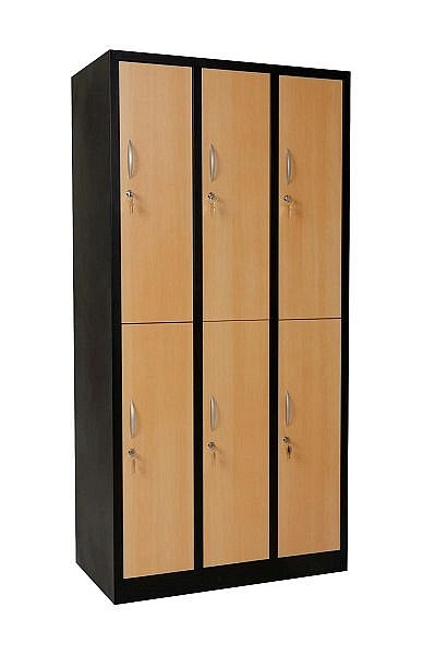 Mades Garderobenschrank 6- türig schwarz/Buche Dekor, SD1077251sbuA