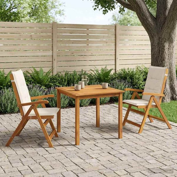 vidaXL 3-teilige Garten-Essgruppe Natur Massivholz Akazie, 3434590