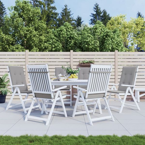 vidaXL Gartenstuhlauflagen für Hochlehner 6 Stück Grau 120x50x3cm Stoff, 314105