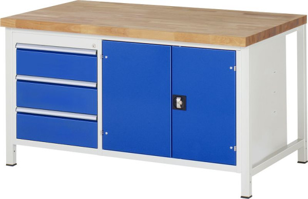 RAU Werkbank Serie 8000 - Modell 8904, B1500 x T900 x H840-1040 mm, 13-8904A2-159B4H.11