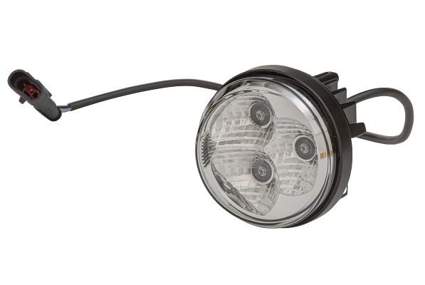 HELLA LED-Tagfahrleuchte, 90mm, 12/24V, rund, SAE/ECE-R7/E1 2372/ECE-R87/ECE-R10/E1 4479, LED-Lichtfarbe: weiß, 500mm, AMP, links, 2PT 009 599-131