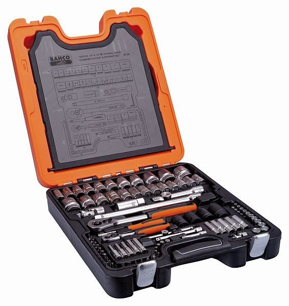 Bahco Steckschlüssel-Satz 1/2"+1/4", 106-teilig, S106, 7314150103997