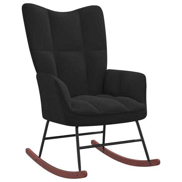 vidaXL Schaukelstuhl Schwarz Samt, Füllung: Schaumstoff, 328145