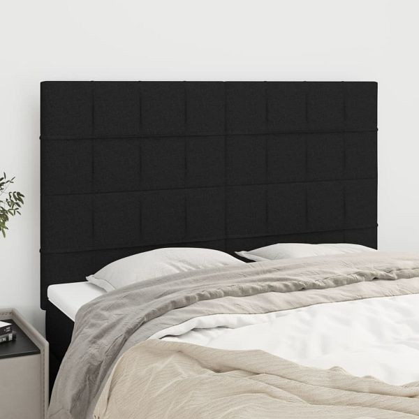vidaXL Kopfteile 4 Stück Schwarz 72x5x78/88 cm Stoff, 3116332