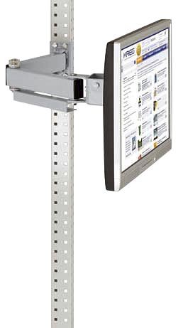 Manuflex Monitorträger für UNIVERSAL und PROFI mit 500 mm-Doppelgelenk, VESA-Adapter 100 mm, in Alusilber ähnlich RAL 9006, Alusilber, ZB3639.9006