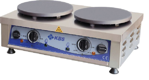 KBS Crepiere elektro 2 Platten Ø40 cm, Außenmaterial: CNS, Kunststoff, Grauguss, 10961023