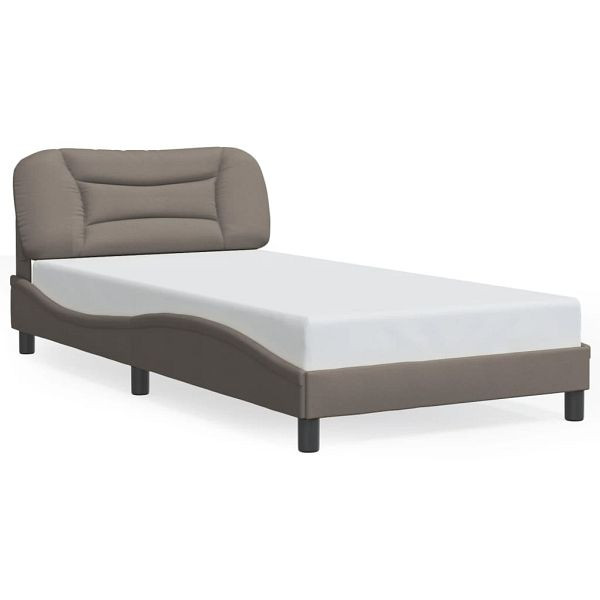 vidaXL Bettgestell mit Kopfteil Taupe 100x200 cm Stoff, 3207755