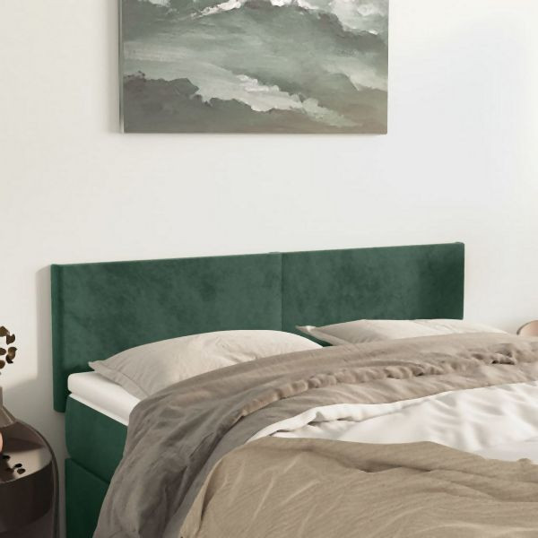 vidaXL Kopfteile 2 Stück Dunkelgrün 72x5x78/88 cm Samt, 345801