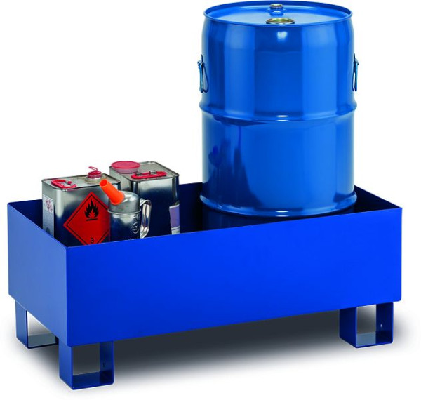 Cemo Auffangwanne Typ SW65/2 ohne Gitterrost, Stahl, lackiert, 60 Liter, 2 Fässer, 11473