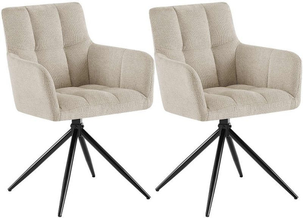 CLP 2er Set Esszimmerstuhl Jonah Stoff, creme, 327140