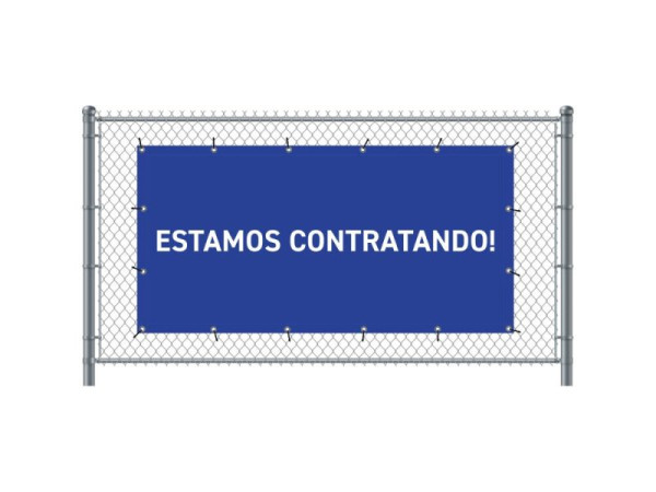 Showdown Displays Zaun-Banner 200 x 100 cm Wir Stellen Ein Spanisch Blau, FBG200-100-I745