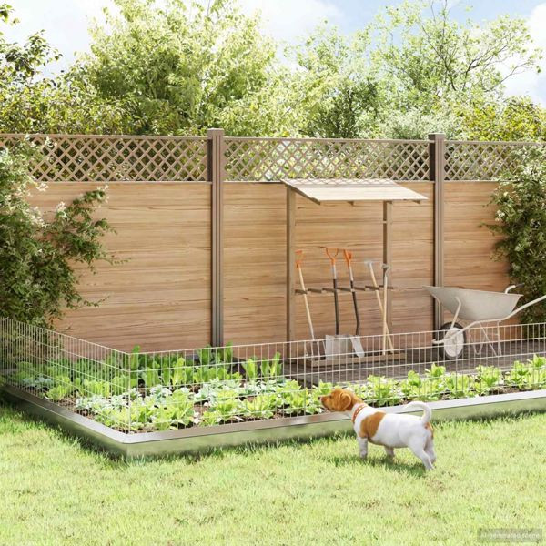 vidaXL Gartenzaun mit Pfählen 48-teilig 115 x 50 cm Mesh Verzinkter Stahl, 3438051