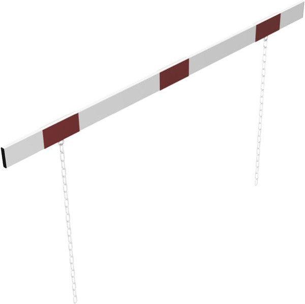 Schake Barriere aus Aluminiumprofil 100x20mm, weiß beschichtet mit rot reflektierenden Streifen, beidseitig reflektierend, 4217_20B