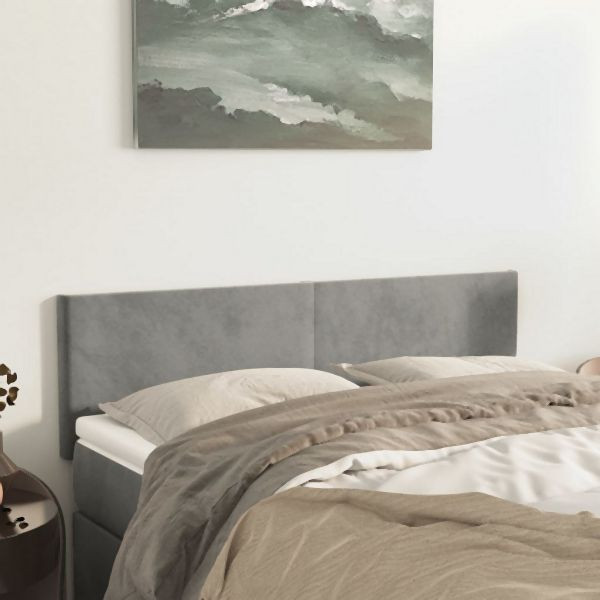 vidaXL Kopfteile 2 Stück Hellgrau 72x5x78/88 cm Samt, 345798