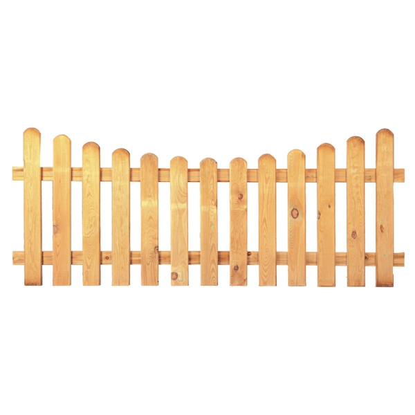 T&J HEIKO-Gartenzaun Tiefbogen 200 x 80/65cm, Latten 20/90 mm, glatt, kdi grün, Riegel 28/70 mm, 16005