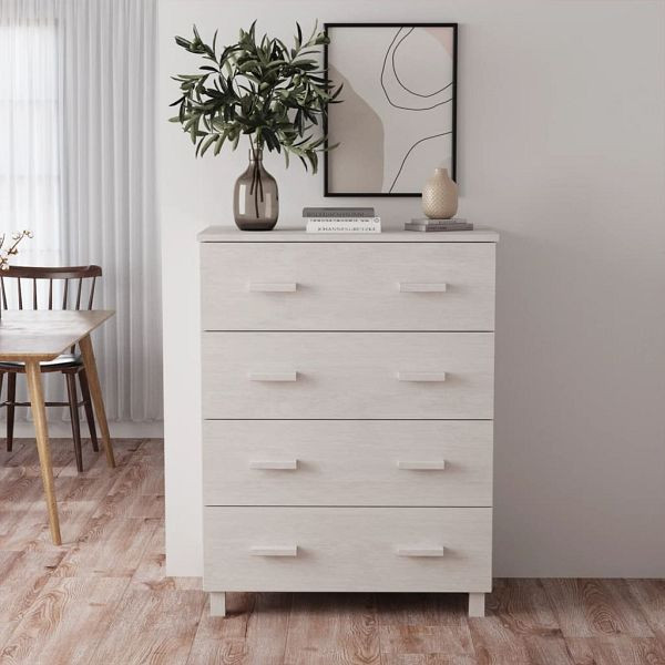 vidaXL Sideboard HAMAR Weiß 79x40x103,5 cm Massivholz Kiefer, 340425