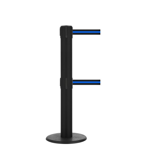 Stein HGS Personenleitsystem -P-Line Brace Duo-, schwarz, schwarz/blau/schwarz waagerecht (gestreift) / 2 x 9 m / 50 mm, mit Sicherheitsverschluss (selbstlösend), 37694-07-2