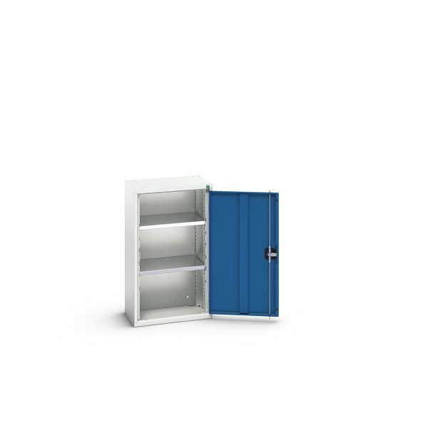 bott verso Hängeschrank mit Flügeltür, mit 2 Fachböden, BxTxH: 525 x 350 x 900 mm, Lichtgrau / Enzianblau, 16926011.11