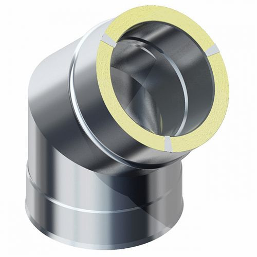 Solarbayer Außenkamin Bogen 45 Grad - 130mm, Doppelwandig, 530091501