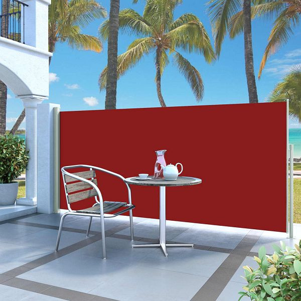 vidaXL Ausziehbare Seitenmarkise 140x300 cm Rot, 45356