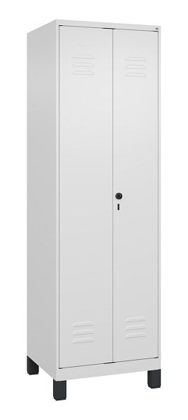 C+P Mehrzweckschrank Classic PLUS, Wäsche-/Kombispind, Füße, 2 Abteile, 1950x600x500mm, 9016/9016, Drehriegel, 080610-20 S10014